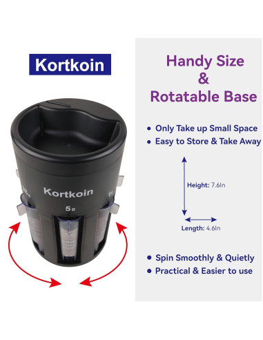 Clasificador de Monedas Automático Kortkoin 5 en 1 Rápido y Preciso
