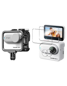 Jaula de Aluminio Rszfnjxry para Insta360 GO 3 con Funda