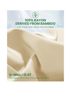 Sábanas Queen 4 Piezas AiAngu Viscosa Bambú Beige 2