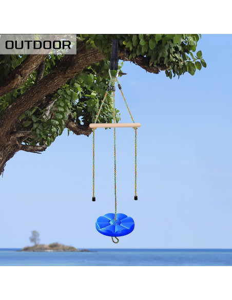 Columpio de Disco Ajustable FAETKLC para Niños Azul 3 en 1