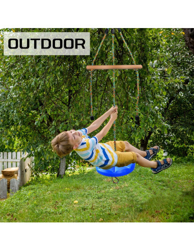 Columpio de Disco Ajustable FAETKLC para Niños Azul 3 en 1