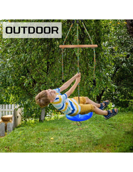 Columpio de Disco Ajustable FAETKLC para Niños Azul 3 en 1