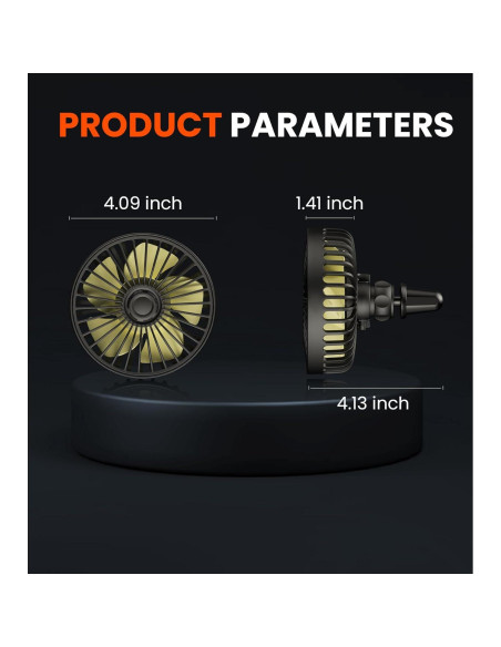 Ventilador de Coche USB JDHDL Colorido 3 Velocidades LED