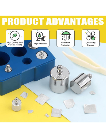 Juego de Pesas de Calibración Mardatt 7 Piezas 200g Acero