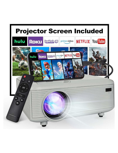 Mini Proyector KEJOG 1080P Full HD Bluetooth con Pantalla
