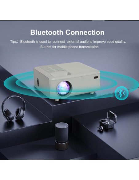 Mini Proyector KEJOG 1080P Full HD Bluetooth con Pantalla