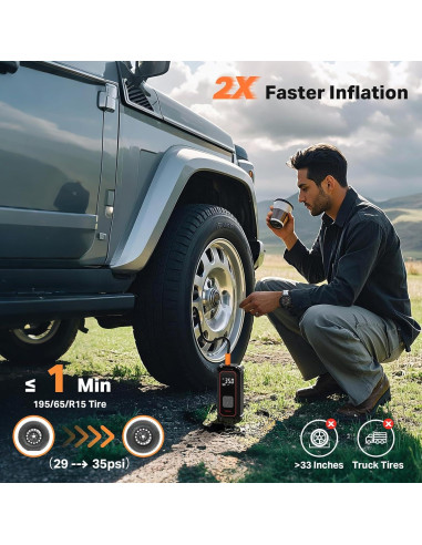 Compresor de Aire Portátil OlarHike 9000mAh 150PSI Automático