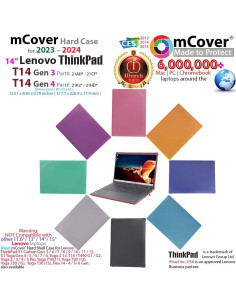 Funda Dura mCover para Lenovo ThinkPad T14 Gen 3/4 14" Transparente 2