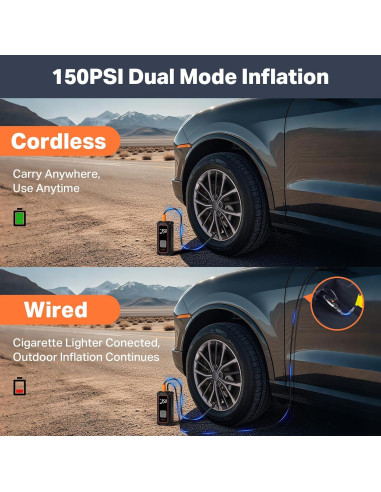 Compresor de Aire Portátil OlarHike 9000mAh 150PSI Automático