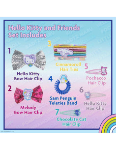 Conjunto de accesorios para el cabello Townley Girl Hello Kitty 2