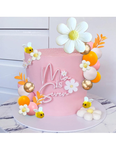 43 Piezas Decoraciones de Pastel Boho Margaritas y Abejas