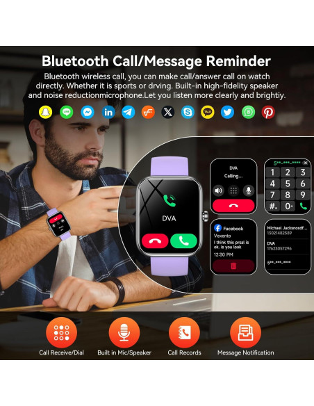 Reloj Inteligente BOOOMIC IDW25 con Alexa, Pantalla 4.65 cm