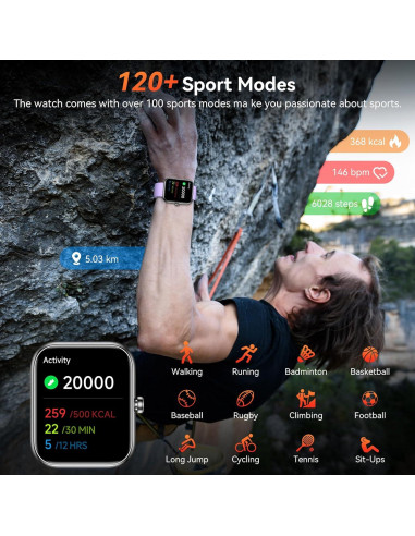 Reloj Inteligente BOOOMIC IDW25 con Alexa, Pantalla 4.65 cm