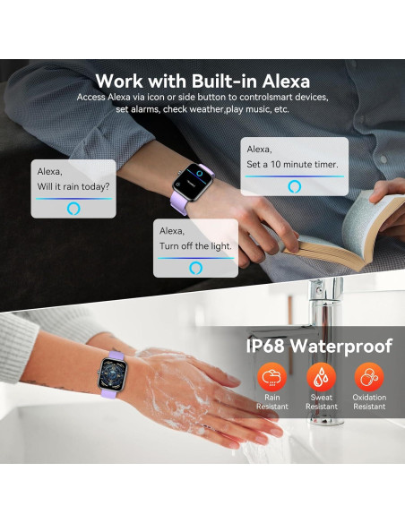 Reloj Inteligente BOOOMIC IDW25 con Alexa, Pantalla 4.65 cm