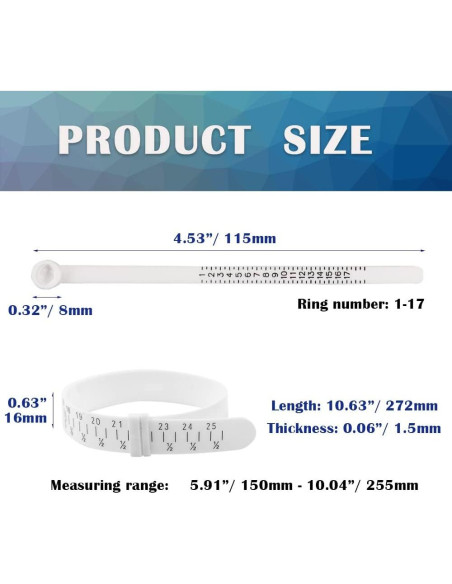 Herramienta de Medición de Anillos y Pulseras HayEastdor Blanca
