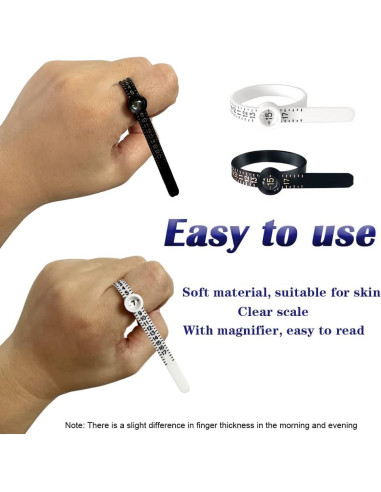 Herramienta de Medición de Anillos y Pulseras HayEastdor Blanca
