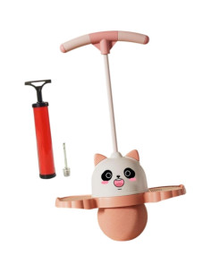 Pelota Pogo Yiju Panda con Mango 38 cm Rosa para Niños 2