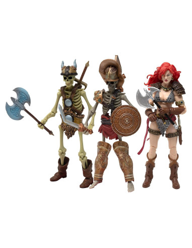 Figura de Acción Red Sonja Deluxe Boss Fight 1:12 con Esqueletos