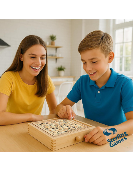 Juego de Laberinto de Madera Sterling con 60 Puntos de Paso