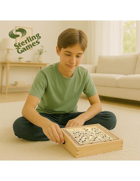 Juego de Laberinto de Madera Sterling con 60 Puntos de Paso