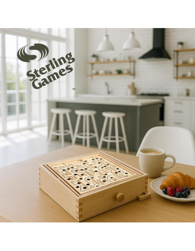 Juego de Laberinto de Madera Sterling con 60 Puntos de Paso