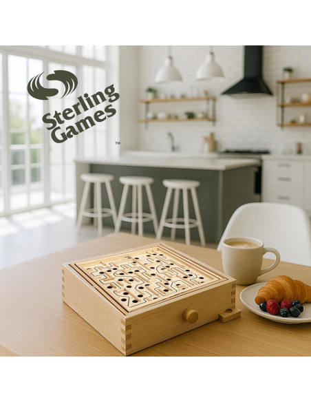 Juego de Laberinto de Madera Sterling con 60 Puntos de Paso