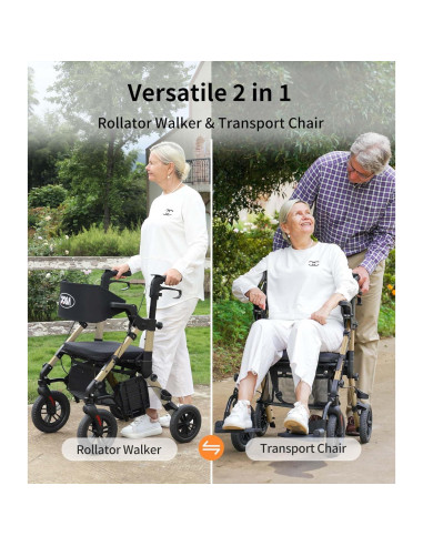 Andador Rollator VOCIC Z51 2 en 1 con Asiento y Frenos