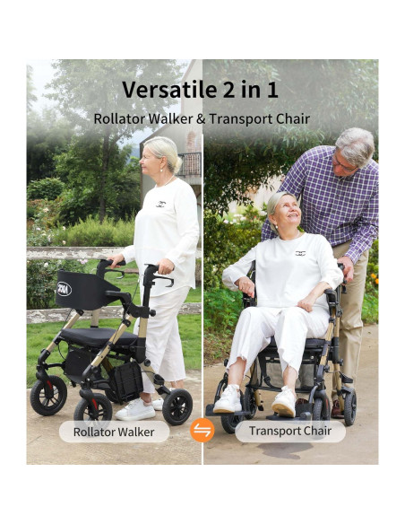 Andador Rollator VOCIC Z51 2 en 1 con Asiento y Frenos