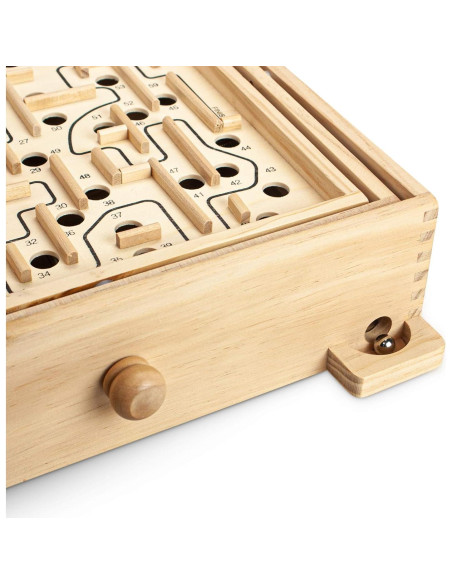 Juego de Laberinto de Madera Sterling con 60 Puntos de Paso