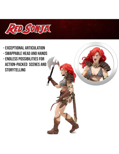 Figura de Acción Red Sonja Deluxe Boss Fight 1:12 con Esqueletos
