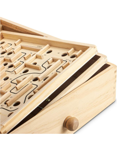 Juego de Laberinto de Madera Sterling con 60 Puntos de Paso