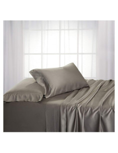 Juego de Sábanas Twin XL Royal Hotel Bedding 600 Hilos Viscosa Bambú Gris