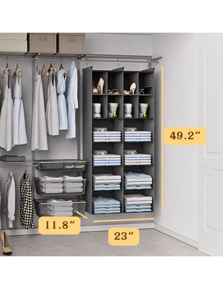 Organizador de Closet Colgante Ofiray-Home 6 Niveles 16 Compartimentos