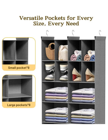Organizador de Closet Colgante Ofiray-Home 6 Niveles 16 Compartimentos
