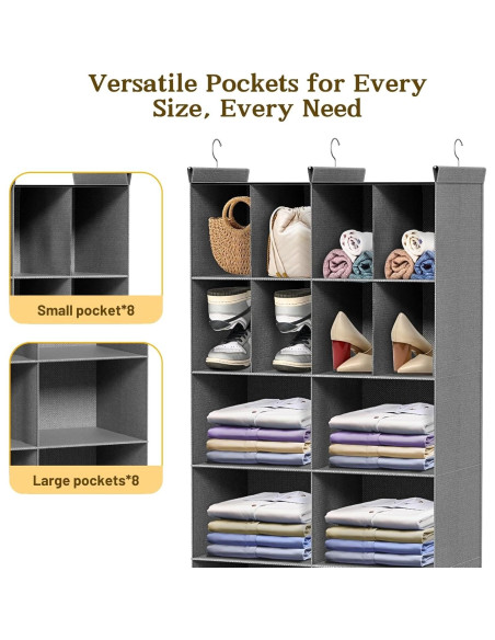 Organizador de Closet Colgante Ofiray-Home 6 Niveles 16 Compartimentos