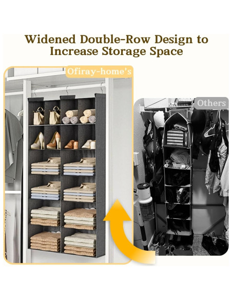 Organizador de Closet Colgante Ofiray-Home 6 Niveles 16 Compartimentos