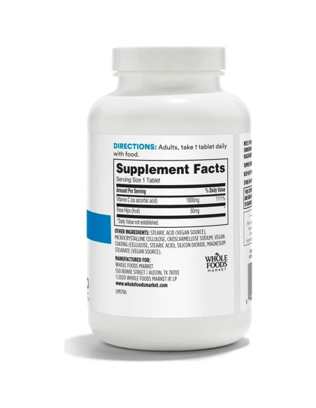 Vitamina C 365 Whole Foods Market con Escaramujo 250 Tabletas