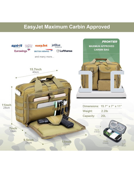 Bolsa Mensajera Táctica Stypos 35,56 cm Caqui para Laptop