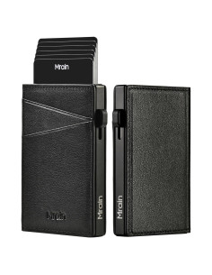 Billetera Slim de Cuero Mrain con Bloqueo RFID - Negro