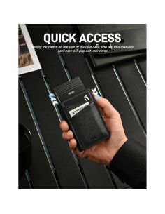 Billetera Slim de Cuero Mrain con Bloqueo RFID - Negro 2