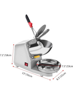 Yahpetes Máquina de Hielo Raspado 84,82 kg/h Doble Cuchilla 2