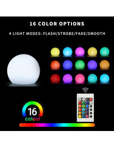 Luz Nocturna LED Censinda 20 cm Cambia de Color 16 Tonos 2
