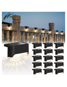 Luces de Deck Solares JACKYLED Paquete de 16 IP65 Negro