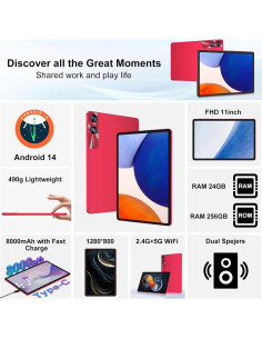 Tableta UJJ 11" Android 14, 24GB RAM, 256GB, 8000mAh 2