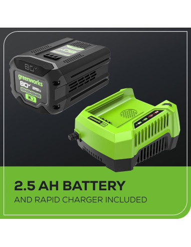 Soplador de Hojas Greenworks 80V 700 CFM Batería 2.5Ah