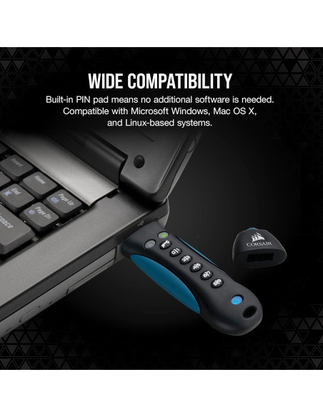 Corsair Flash Padlock 3, 256 GB USB 3.0 con Teclado PIN
