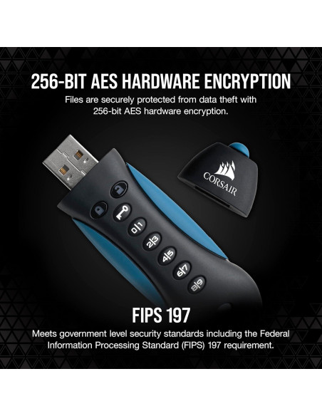 Corsair Flash Padlock 3, 256 GB USB 3.0 con Teclado PIN