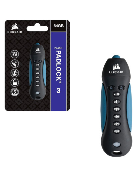 Corsair Flash Padlock 3, 256 GB USB 3.0 con Teclado PIN