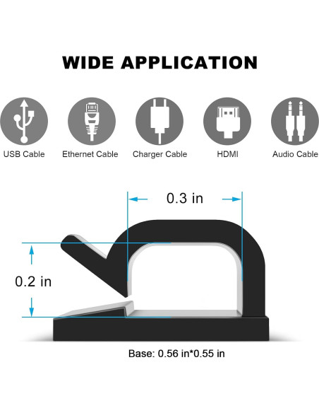 60 Clips Adhesivos para Cables TidyHelper Multiusos