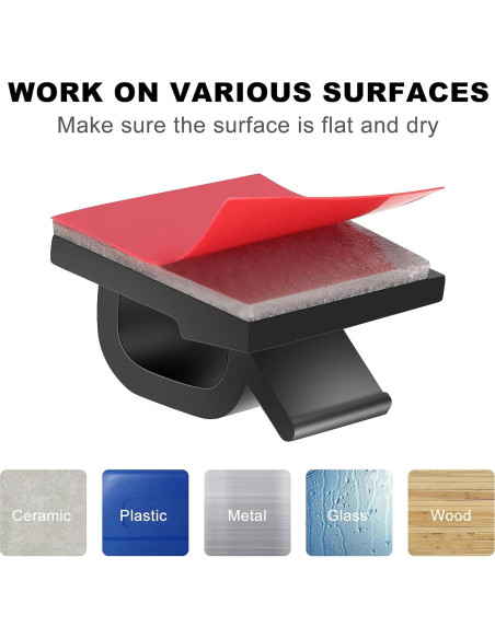 60 Clips Adhesivos para Cables TidyHelper Multiusos